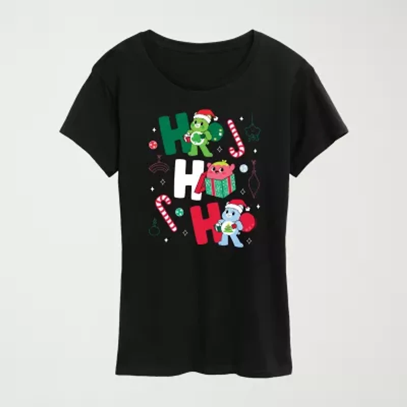 Womens Round Neck Short Sleeve Regular Fit Care Bears Graphic T-Shirt