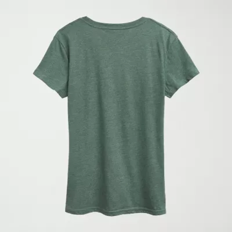 Womens Crew Neck Short Sleeve Regular Fit Princess Graphic T-Shirt