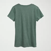 Womens Crew Neck Short Sleeve Regular Fit Princess Graphic T-Shirt