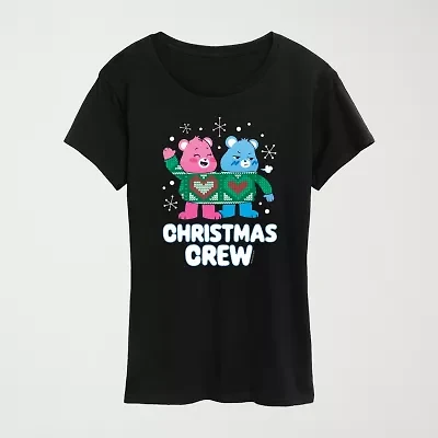 Womens Crew Neck Short Sleeve Regular Fit Care Bears Graphic T-Shirt