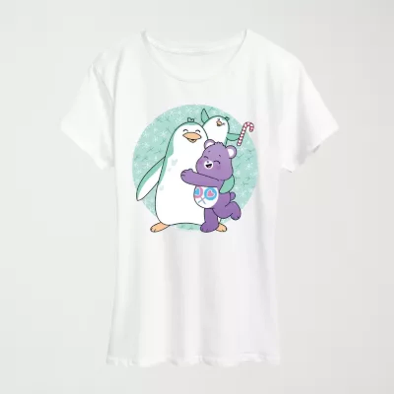 Womens Crew Neck Short Sleeve Regular Fit Care Bears Graphic T-Shirt