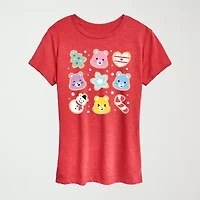 Womens Crew Neck Short Sleeve Regular Fit Care Bears Graphic T-Shirt