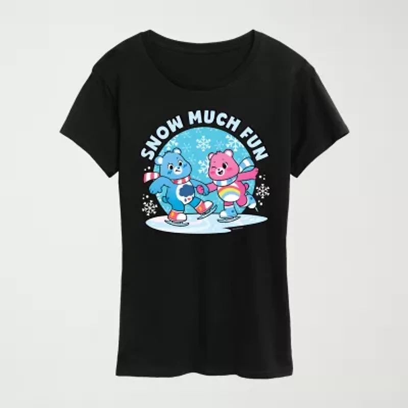 Womens Crew Neck Short Sleeve Regular Fit Care Bears Graphic T-Shirt