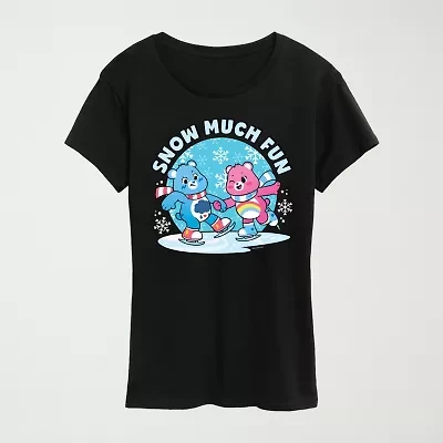 Womens Crew Neck Short Sleeve Regular Fit Care Bears Graphic T-Shirt