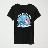 Womens Crew Neck Short Sleeve Regular Fit Care Bears Graphic T-Shirt