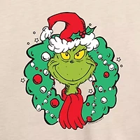 Womens Round Neck Long Sleeve Regular Fit Grinch Graphic T-Shirt