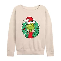 Womens Round Neck Long Sleeve Regular Fit Grinch Graphic T-Shirt