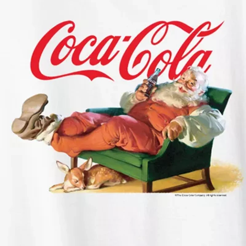 Santa Lounging Womens Crew Neck Short Sleeve Regular Fit Graphic T-Shirt