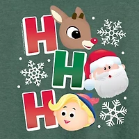 Womens Round Neck Long Sleeve Regular Fit Rudolph Graphic T-Shirt