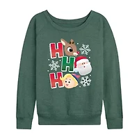 Womens Round Neck Long Sleeve Regular Fit Rudolph Graphic T-Shirt