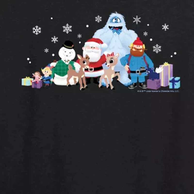 Womens Round Neck Long Sleeve Regular Fit Rudolph Graphic T-Shirt