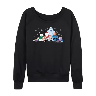 Womens Round Neck Long Sleeve Regular Fit Rudolph Graphic T-Shirt
