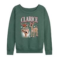 Womens Boat Neck Long Sleeve Regular Fit Rudolph Graphic T-Shirt