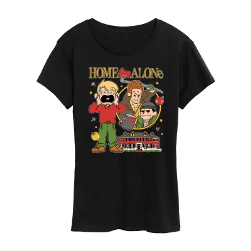 Womens Crew Neck Short Sleeve Regular Fit Graphic T-Shirt