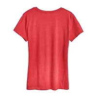 Womens Crew Neck Short Sleeve Regular Fit Rudolph Graphic T-Shirt