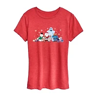 Womens Crew Neck Short Sleeve Regular Fit Rudolph Graphic T-Shirt