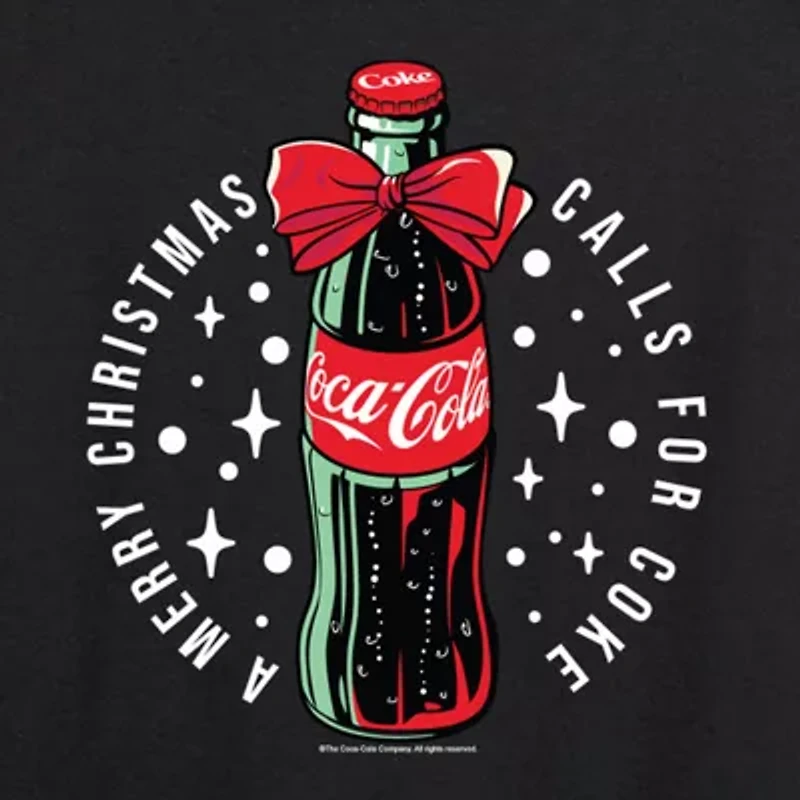 Bow On Bottle Womens Round Neck Long Sleeve Regular Fit Graphic T-Shirt