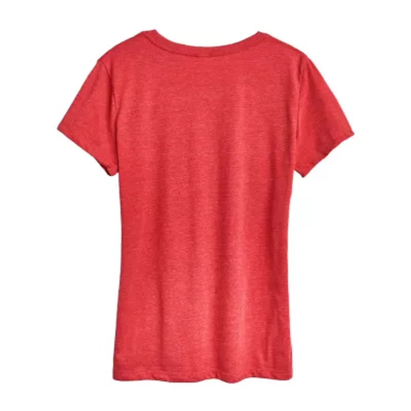 Womens Crew Neck Short Sleeve Regular Fit Graphic T-Shirt