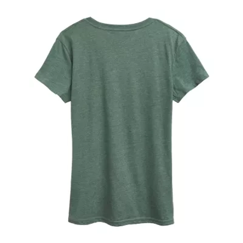 Womens Crew Neck Short Sleeve Regular Fit Graphic T-Shirt