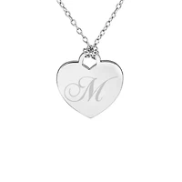 Personalized Sterling Silver Initial Heart Pendant Necklace