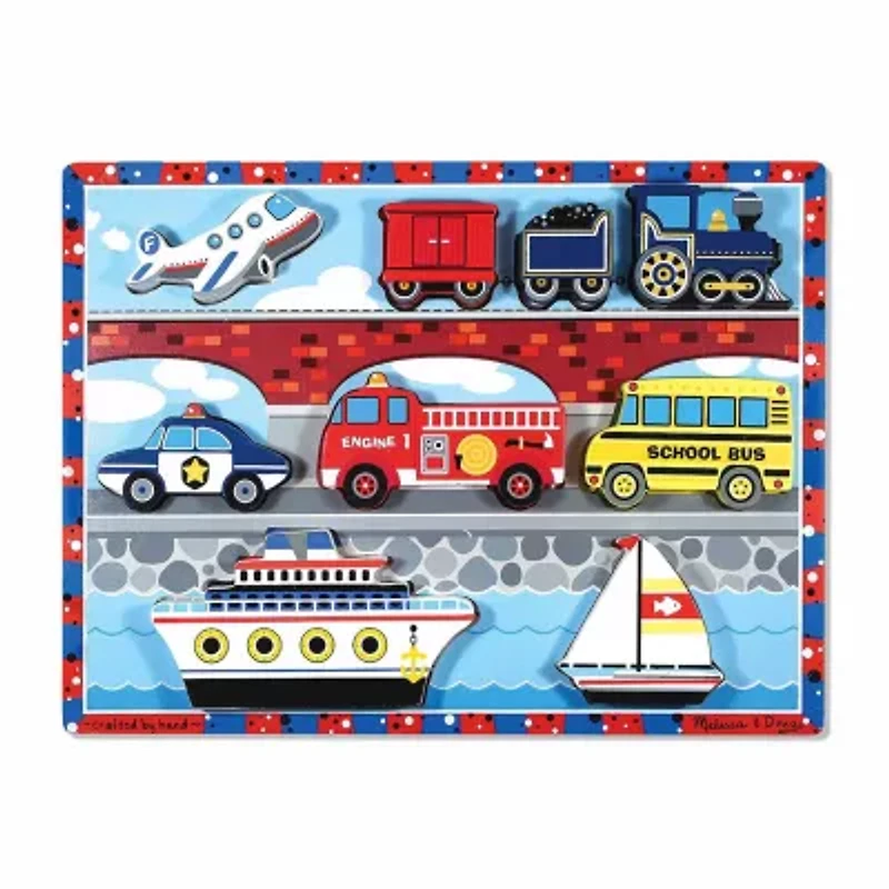 Melissa & Doug Vehicles Chunky Puzzle 10-pc. Non-Toxic Board Game