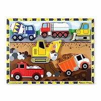 Melissa & Doug Construction Chunky Puzzle 7-pc. Non-Toxic Board Game