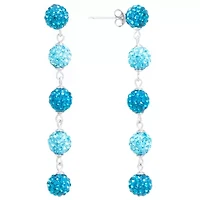 Sparkle Allure Womens Blue Crystal Pure Silver Over Brass Ball Drop Earrings