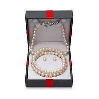 Womens White Cultured Freshwater Pearl Sterling Silver 3-pc. Jewelry Set