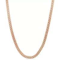 14K Rose Gold Over Silver Solid Link Chain Necklace