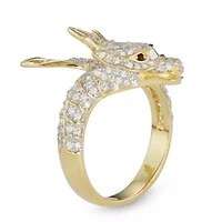 Womens 1 1/4 CT. T.W. Cubic Zirconia 14K Two Tone Gold Over Silver Dragon Cocktail Ring