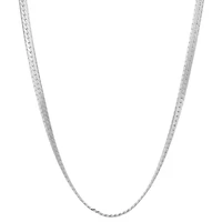 Sterling Silver Solid Herringbone Chain Necklace