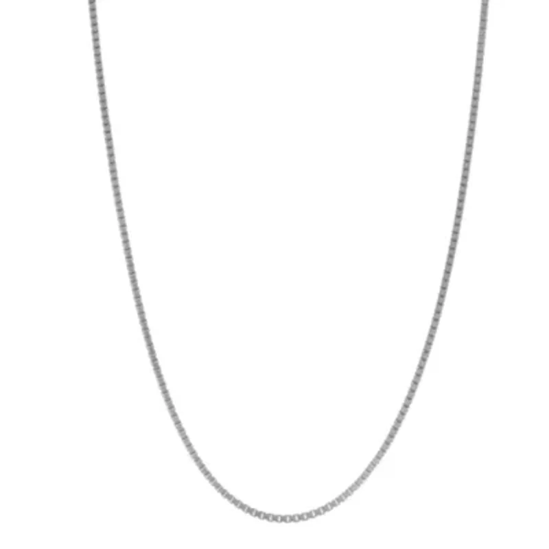 Sterling Silver Solid Box Chain Necklace