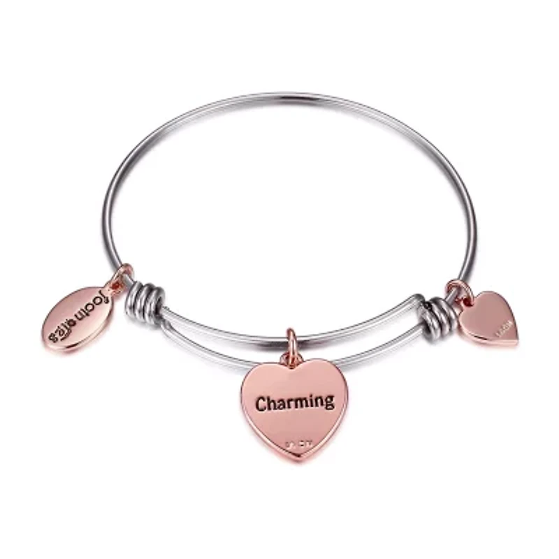 Footnotes Womens Crystal Round Bangle Bracelet