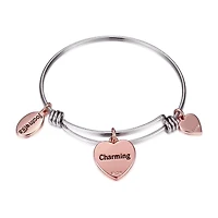 Footnotes Womens Crystal Round Bangle Bracelet