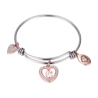 Footnotes Womens Crystal Round Bangle Bracelet
