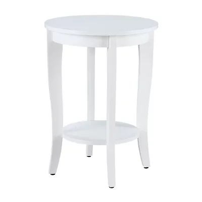 American Heritage Round End Table with Shelf