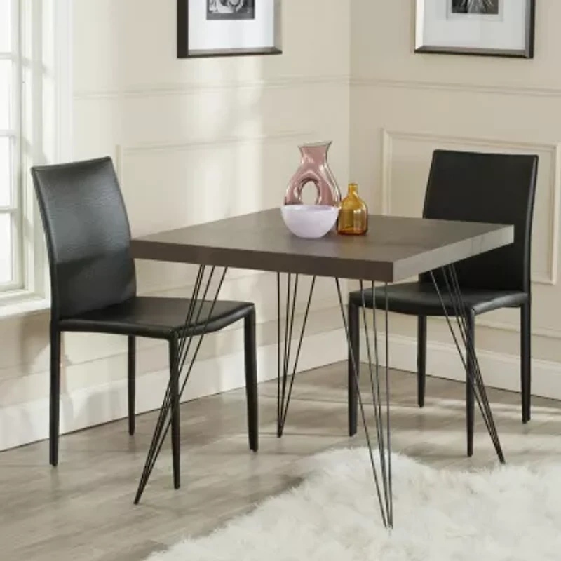 Wolcott Collection Square Wood-Top Dining Table