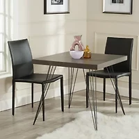 Wolcott Collection Square Wood-Top Dining Table