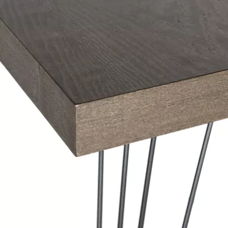 Wolcott Collection Square Wood-Top Dining Table