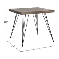 Wolcott Collection Square Wood-Top Dining Table