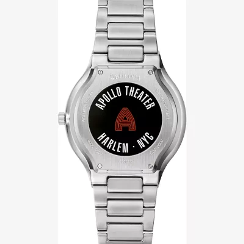 Bulova Apollo Special Edition Mens Silver Tone Stainless Steel Bracelet Watch 96a296