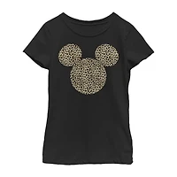Disney Little & Big Kid Girls Crew Neck Short Sleeve Regular Fit Mickey Mouse Graphic T-Shirt