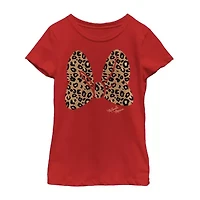 Disney Little & Big Kid Girls Crew Neck Short Sleeve Regular Fit Minnie Mouse Graphic T-Shirt
