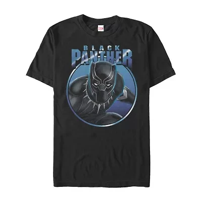 Mens Crew Neck Short Sleeve Classic Fit Black Panther Marvel Graphic T-Shirt