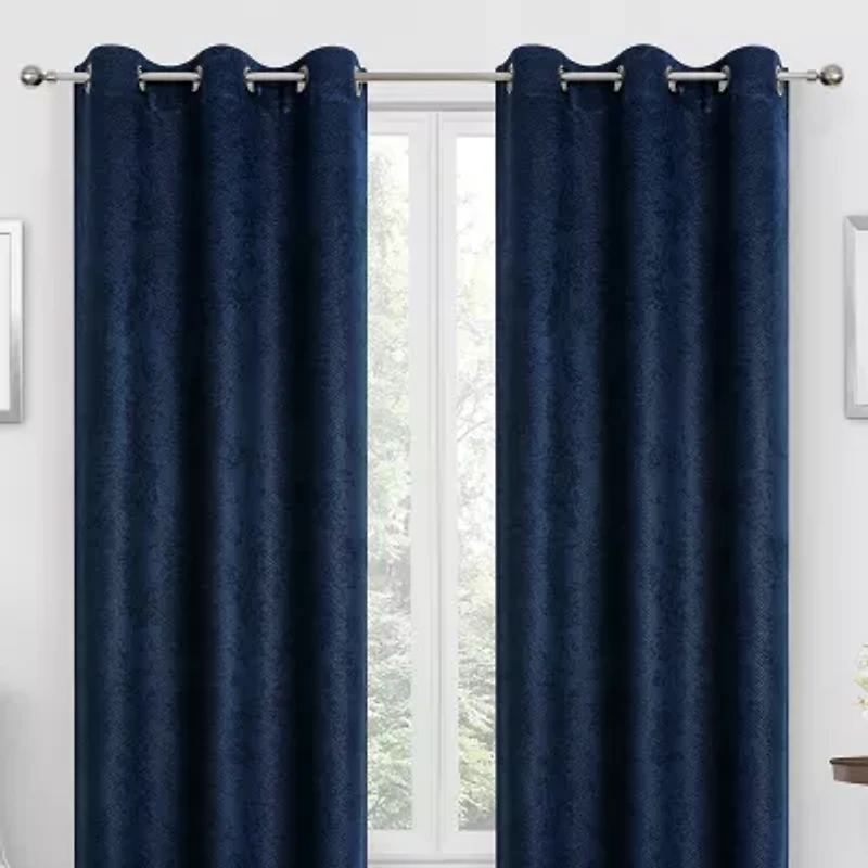 Regal Home Diamond Embossed Grommet Top Energy Saving Blackout Set of 2 Curtain Panel