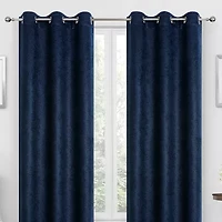 Regal Home Diamond Embossed Grommet Top Energy Saving Blackout Set of 2 Curtain Panel