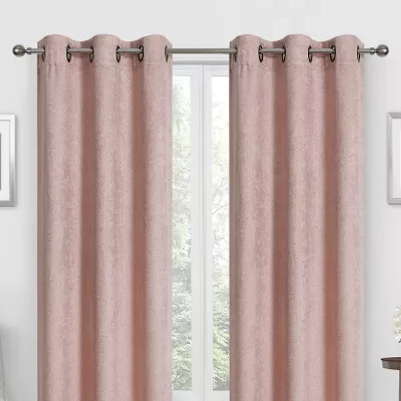 Regal Home Diamond Embossed Grommet Top Energy Saving Blackout Set of 2 Curtain Panel
