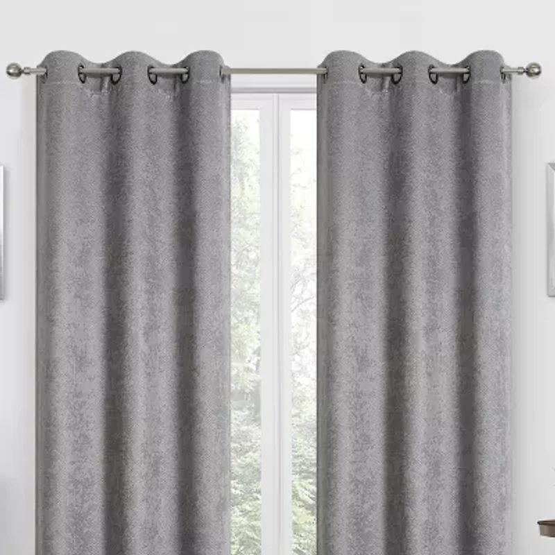 Regal Home Diamond Embossed Grommet Top Energy Saving Blackout Set of 2 Curtain Panel