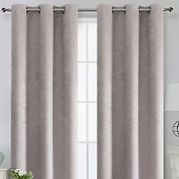 Regal Home Peninsula Faux Suede Grommet Top Energy Saving Blackout Set of 2 Curtain Panel