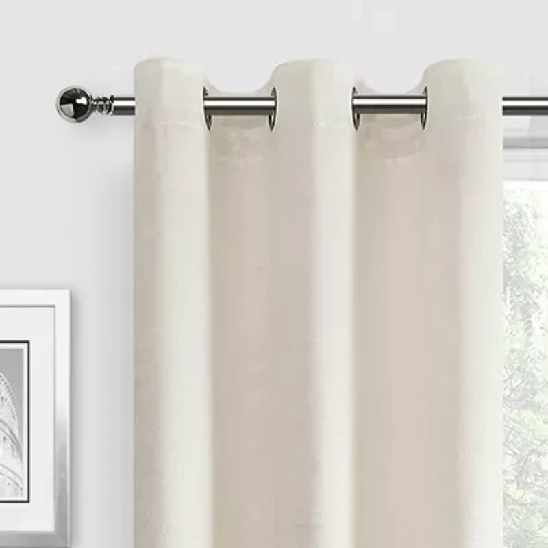 Regal Home Peninsula Faux Suede Grommet Top Energy Saving Blackout Set of 2 Curtain Panel